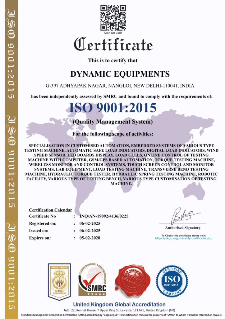 Dynamic Equipments ISO Certificates